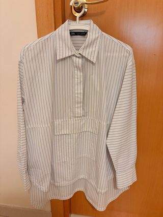 Camisa Zara Rayas Azul Blanco