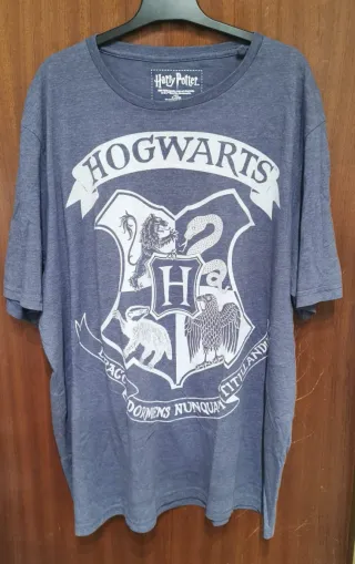 Camiseta Harry Potter Hogwarts Azul Talla X larga