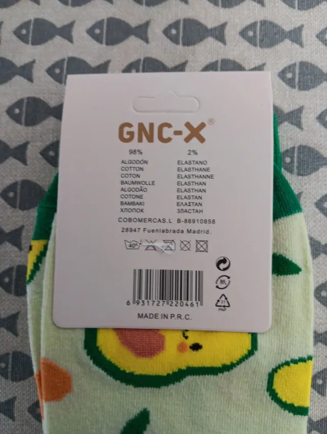 Calcetines GNC-X aguacates algodón talla 35-40