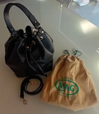 Borsa MAG pelle nera tracolla e dustbag