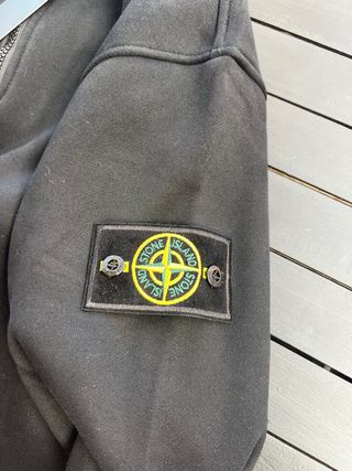 Sudadera Stone Island Negra Media Cremallera