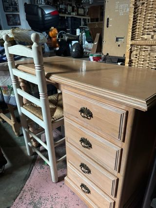 Escritorio madera haya natural rosado