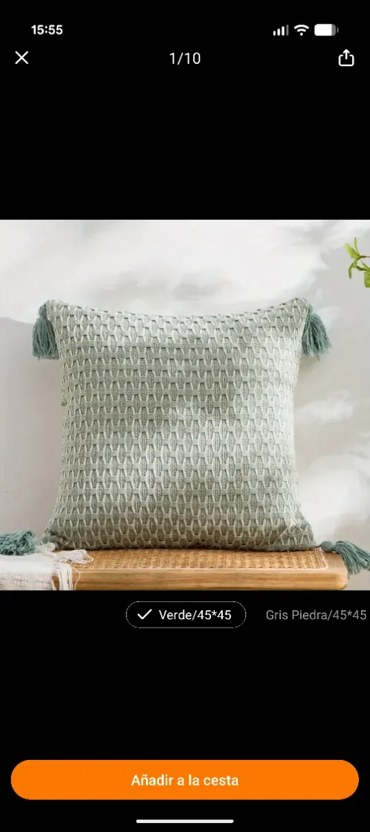 Dos fundas de cojín estilo jacquard 45x45