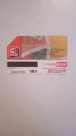 Carta Telefonica Telecom Gruppo Folk Ciociaro