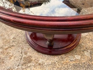 Mesita auxiliar vintage madera y cristal