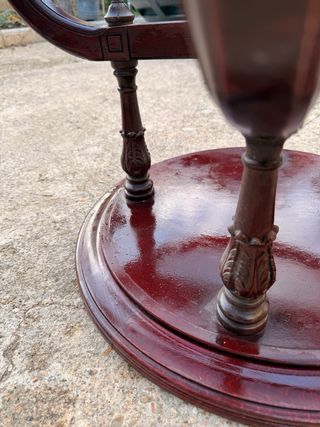 Mesita auxiliar vintage madera y cristal