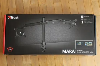 Soporte Doble Monitor Trust MARA Negro