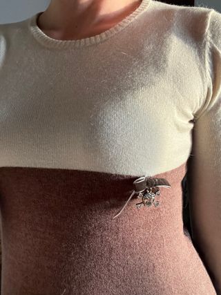 Abito bicolore panna e cioccolato