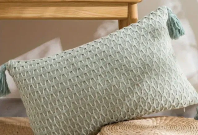 Funda cojín Jacquard Verde 30x50