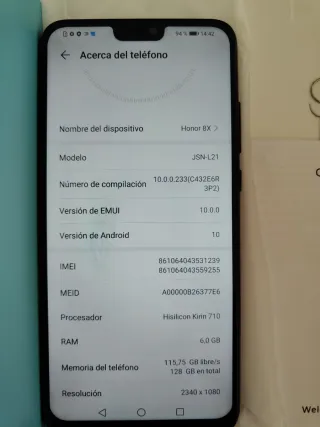 Huawei Honor 8X 128GB 6GB RAM NUOVO Nero + custodia