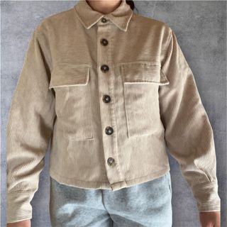 Chaqueta Stradivarius Beige de pana