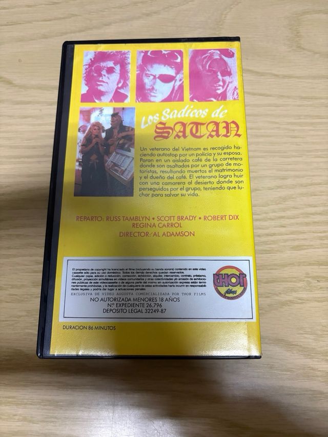 VHS "Los Sádicos de Satán" - horror de culto