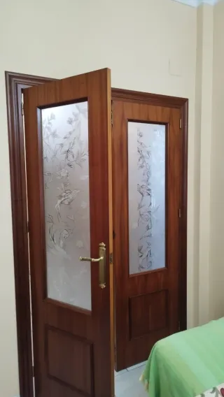 Puertas dobles madera con cristales