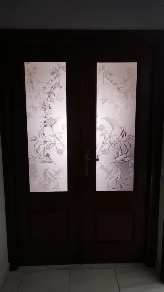 Puertas dobles madera con cristales