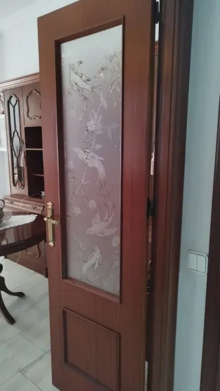 Puertas dobles madera con cristales