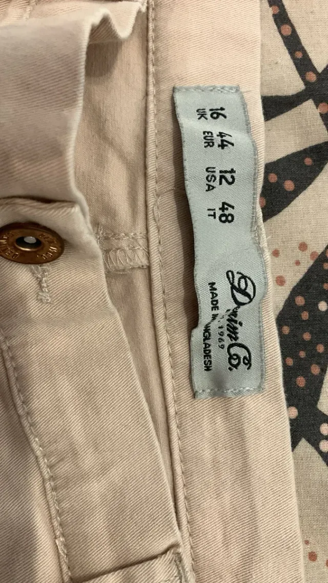 Pantalones beige/rosa