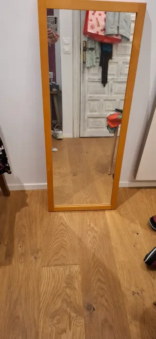 Espejo madera naranja 40x100cm