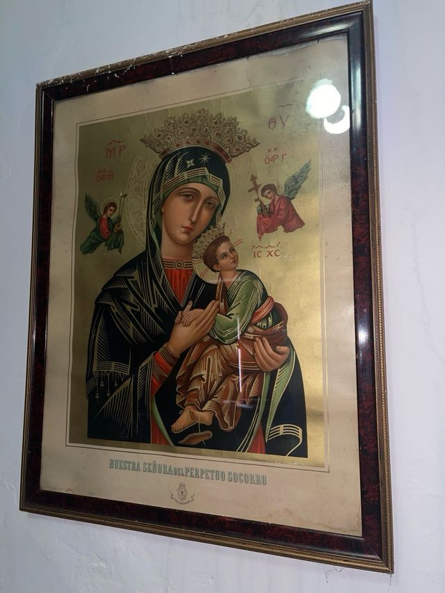 Cuadro Virgen Niño Sagrado Corazón