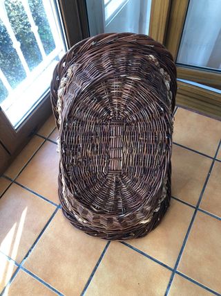 Cesta Grande Mimbre Beige y Marrón