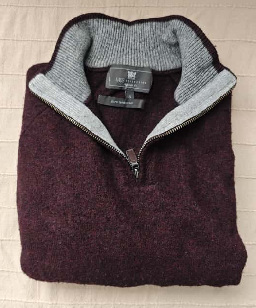 Jersey M&S cuello cremallera morado Talla S