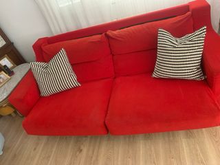 Sofá 3 plazas rojo