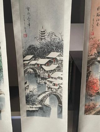 Set 4 Kakemono Antichi Pittura Cinese