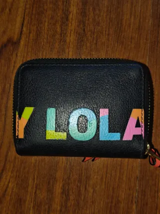 Bimba y Lola Cartera Billetera Negra Multicolor