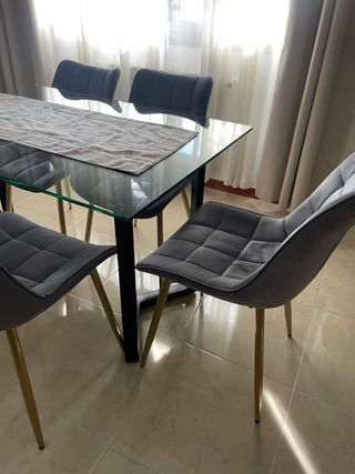 Mesa comedor cristal 6 puestos