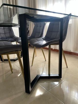 Mesa comedor cristal 6 puestos