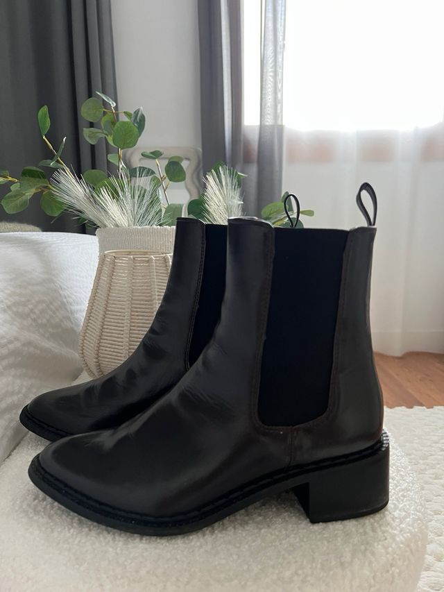 Botines de piel marrones