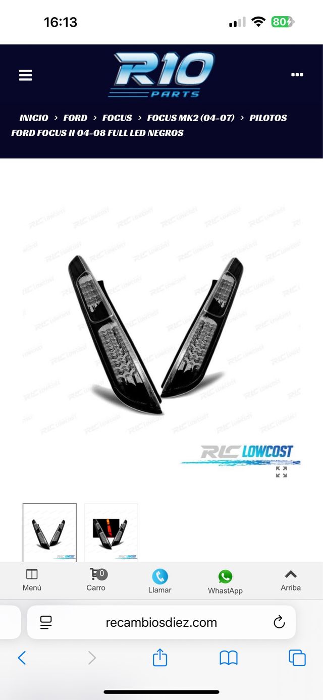 Pilotos LED Ford Focus MK2 (04-07) Negros