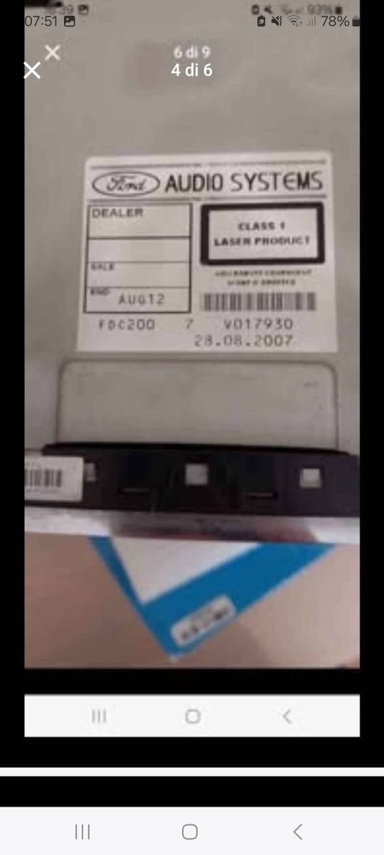 Stereo  Ford  per Mondeo, Focus, C-Max..