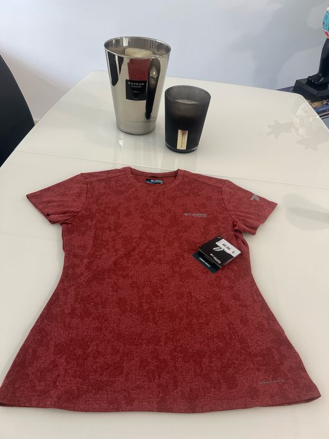 Camiseta Columbia Mujer Talla S Rojo Caldero