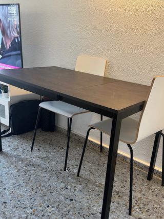Mesa extensible comedor madera y metal