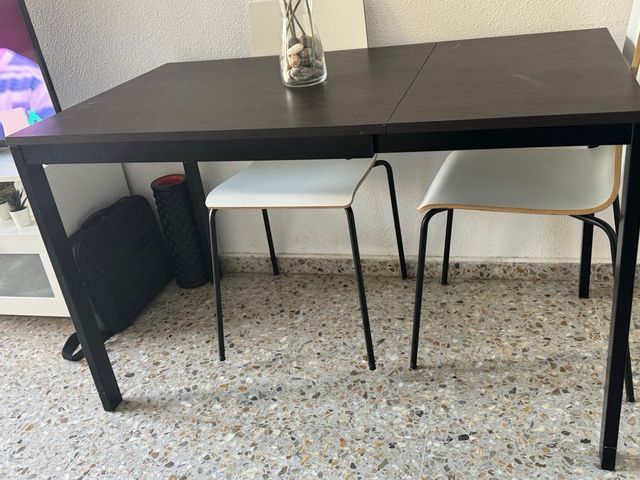 Mesa extensible comedor madera y metal