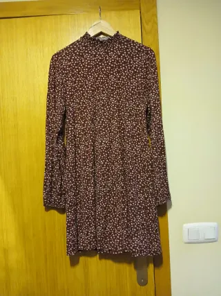 Vestido manga larga estampado flores Pull&Bear