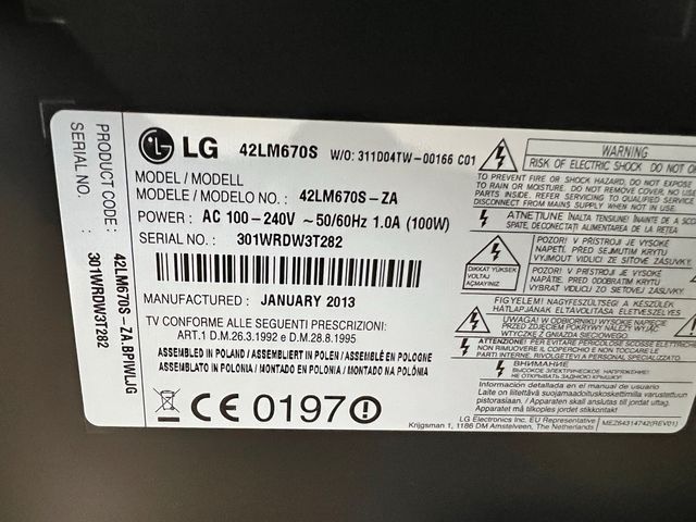 TV LG 42LM670S 42 pulgadas