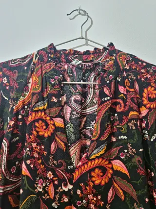 Vestido estampado paisley manga larga