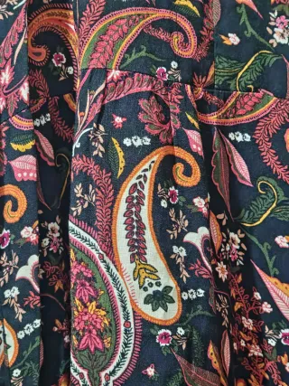 Vestido estampado paisley manga larga