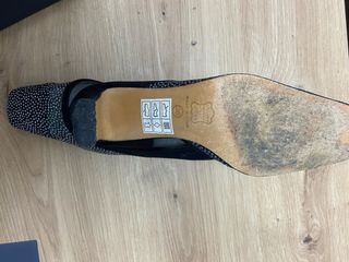 Zapatos fiesta negros y plateados y bolso  a juego