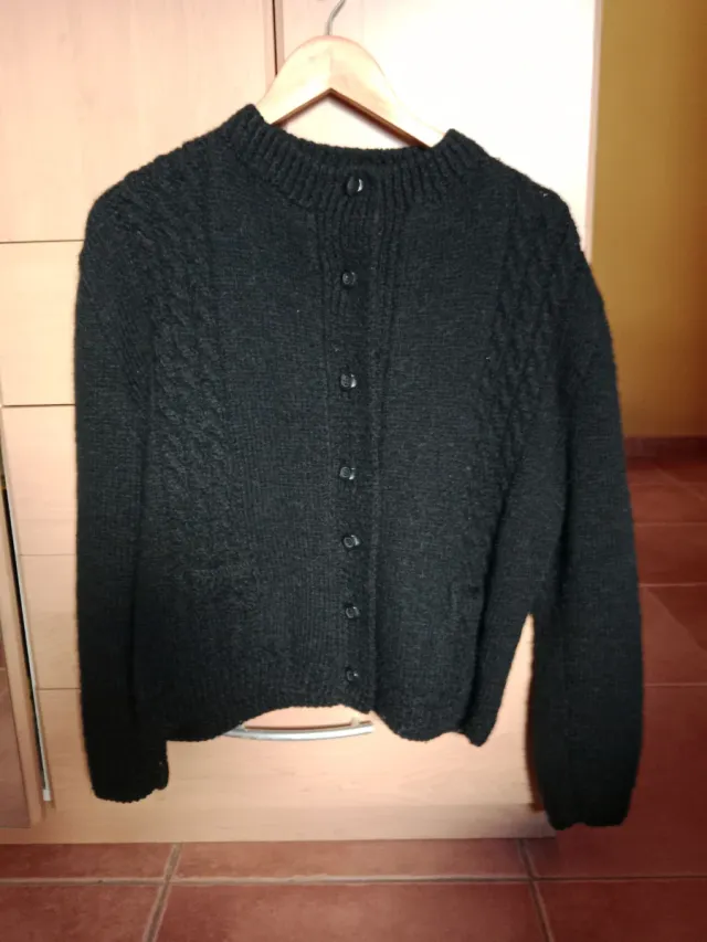 Chaqueta Lana Negra T/XL Mujer