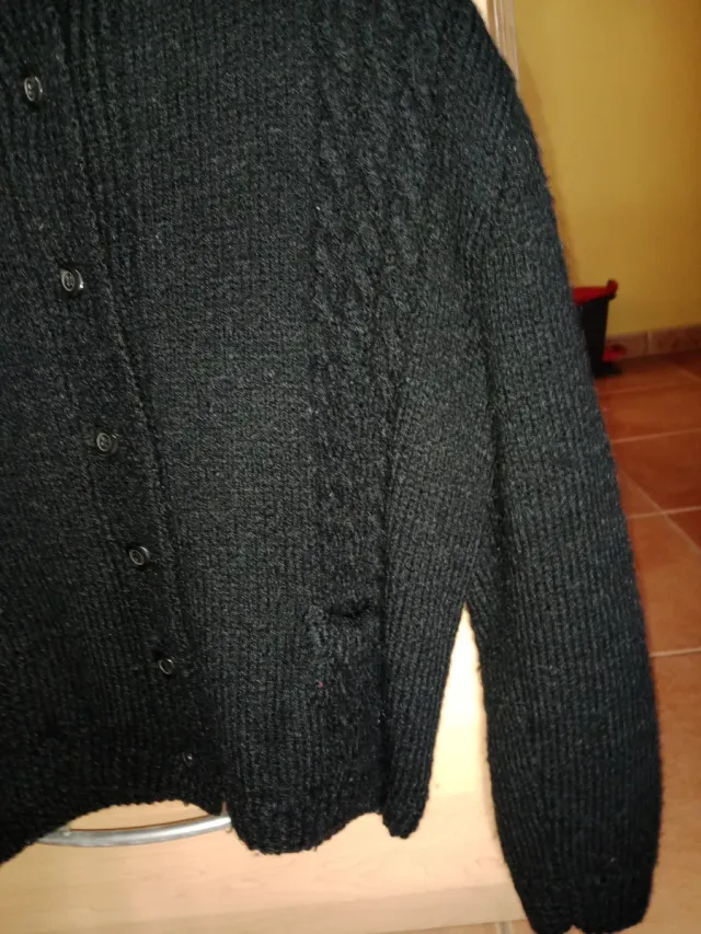 Chaqueta Lana Negra T/XL Mujer