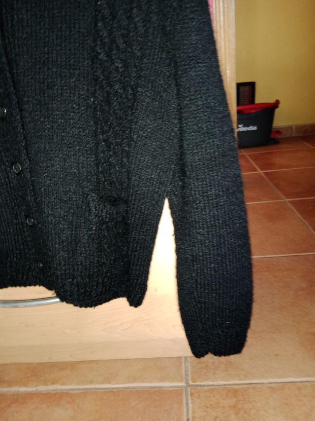 Chaqueta Lana Negra T/XL Mujer