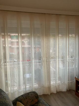 Cortinas comedor crudo con cenefa