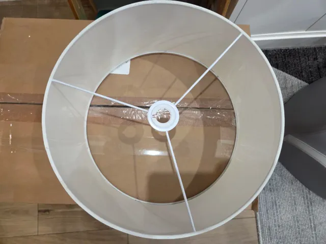 Pantalla de lámpara beige/blanca 40cm