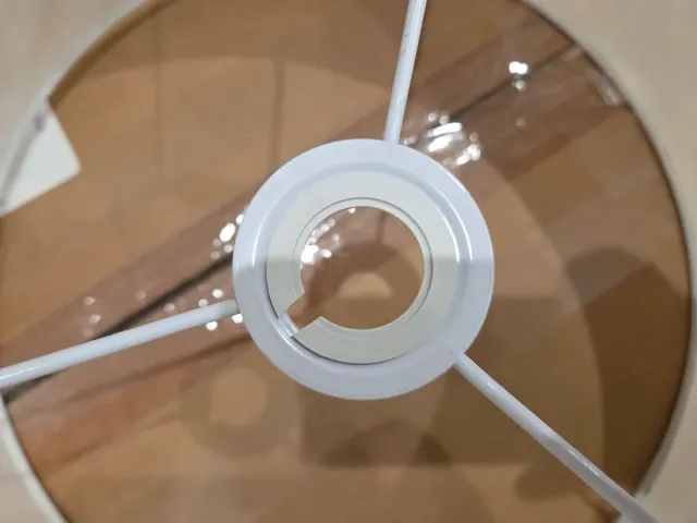 Pantalla de lámpara beige/blanca 40cm