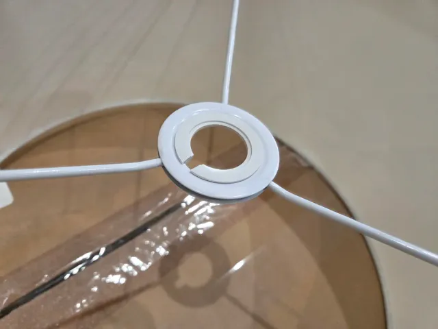 Pantalla de lámpara beige/blanca 40cm