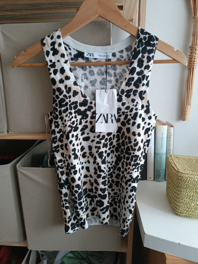 Camiseta Zara Animal Print Talla XS