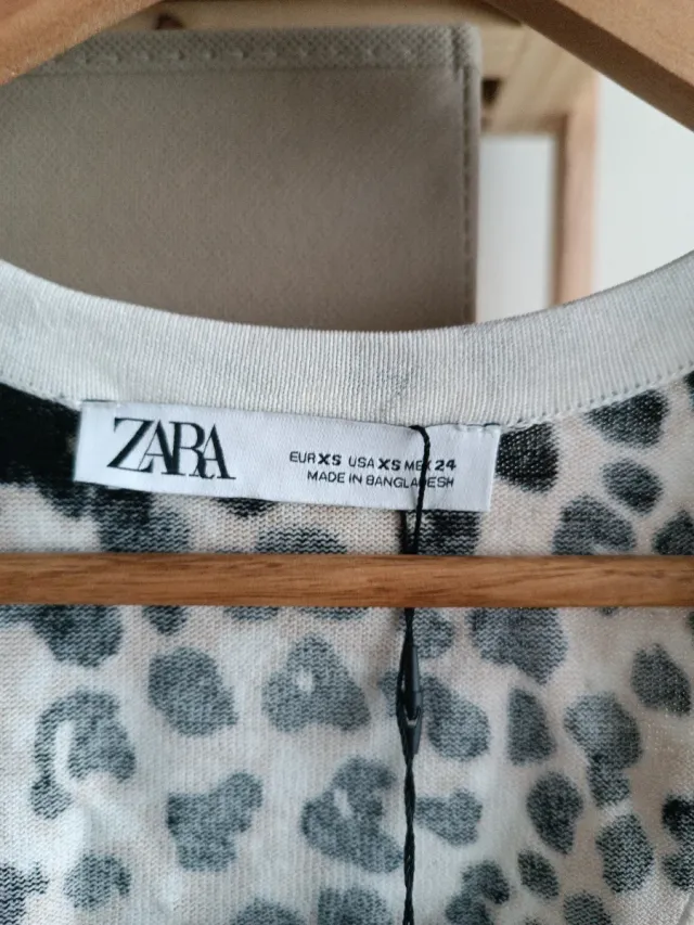 Camiseta Zara Animal Print Talla XS