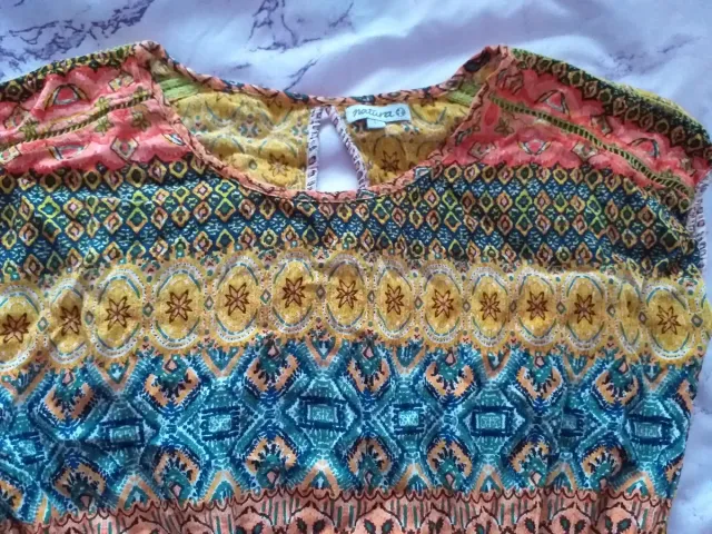 Vestido estampado étnico talla L